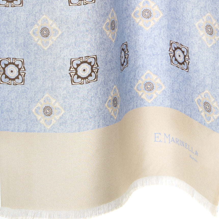 SCIARPA TUBOLARE AZZURRA IN SETA TWILL