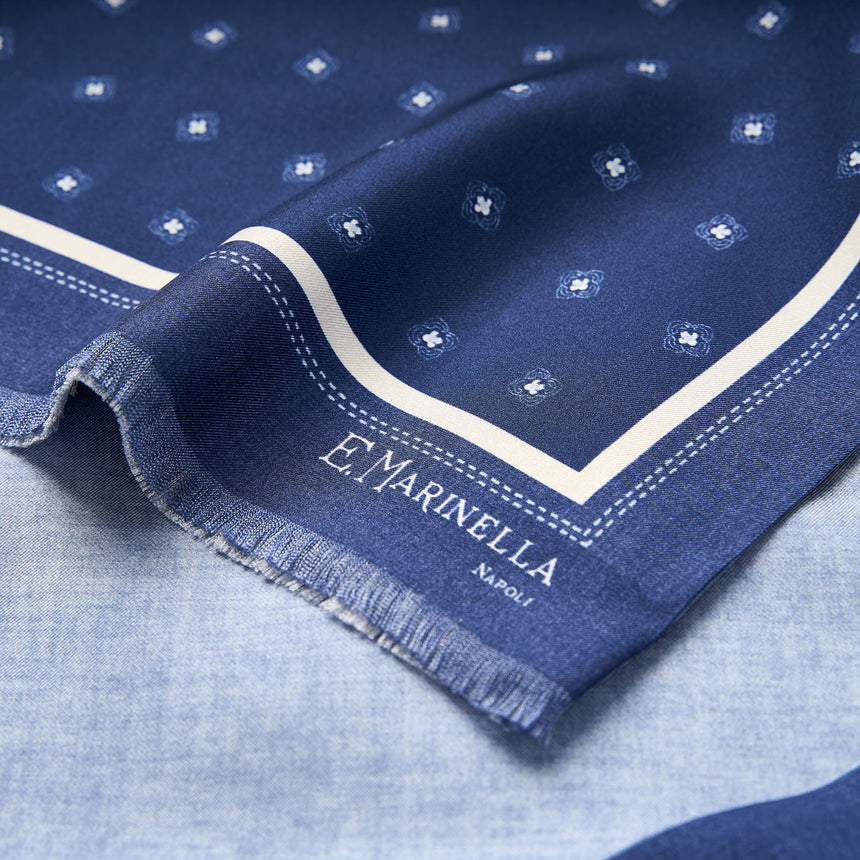 BLUE DOUBLE SILK SCARF