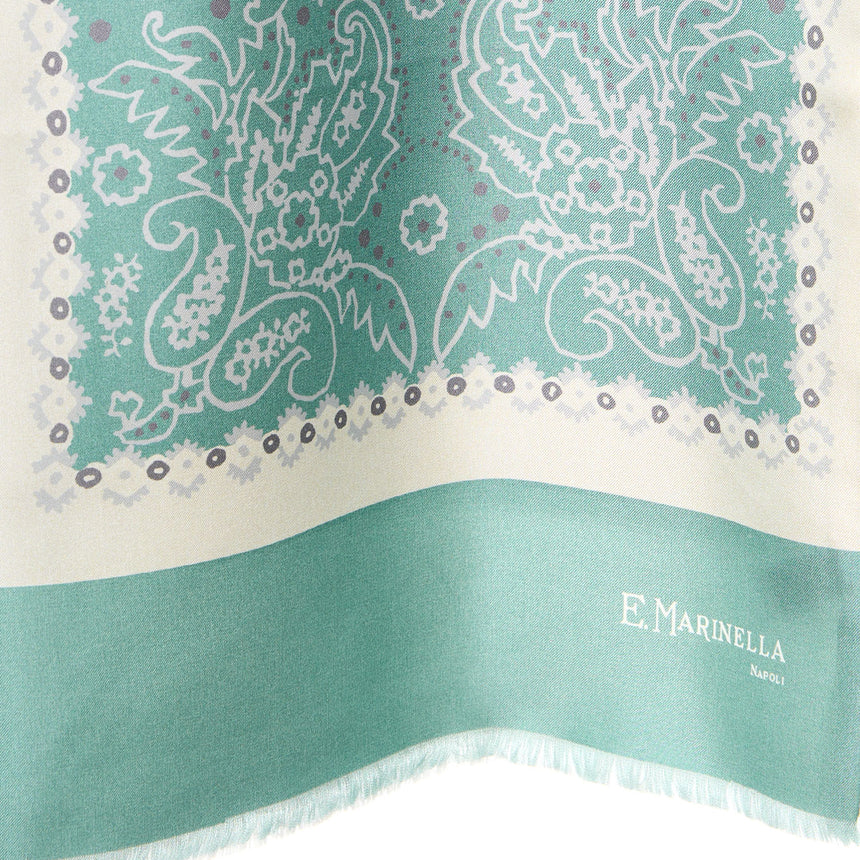 GREEN DOUBLE SILK SCARF