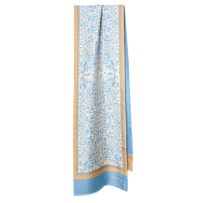 LIGHT BLUE DOUBLE SILK SCARF
