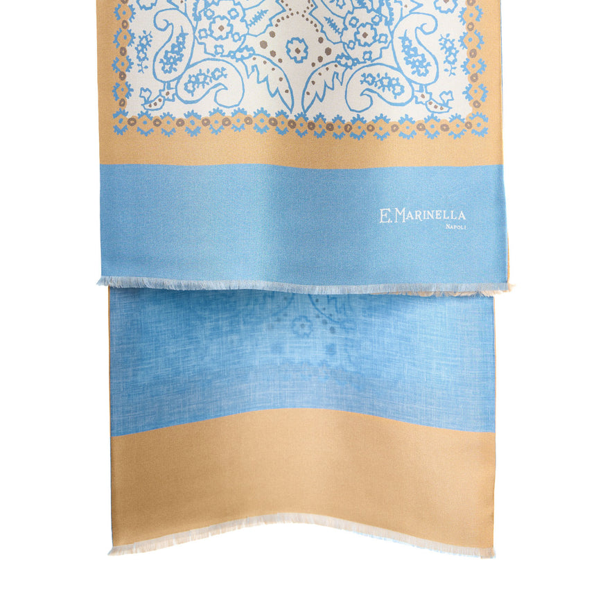 LIGHT BLUE DOUBLE SILK SCARF