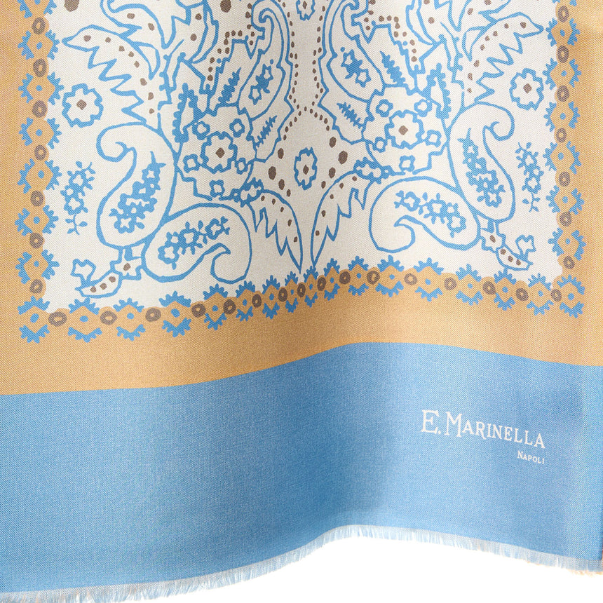 LIGHT BLUE DOUBLE SILK SCARF