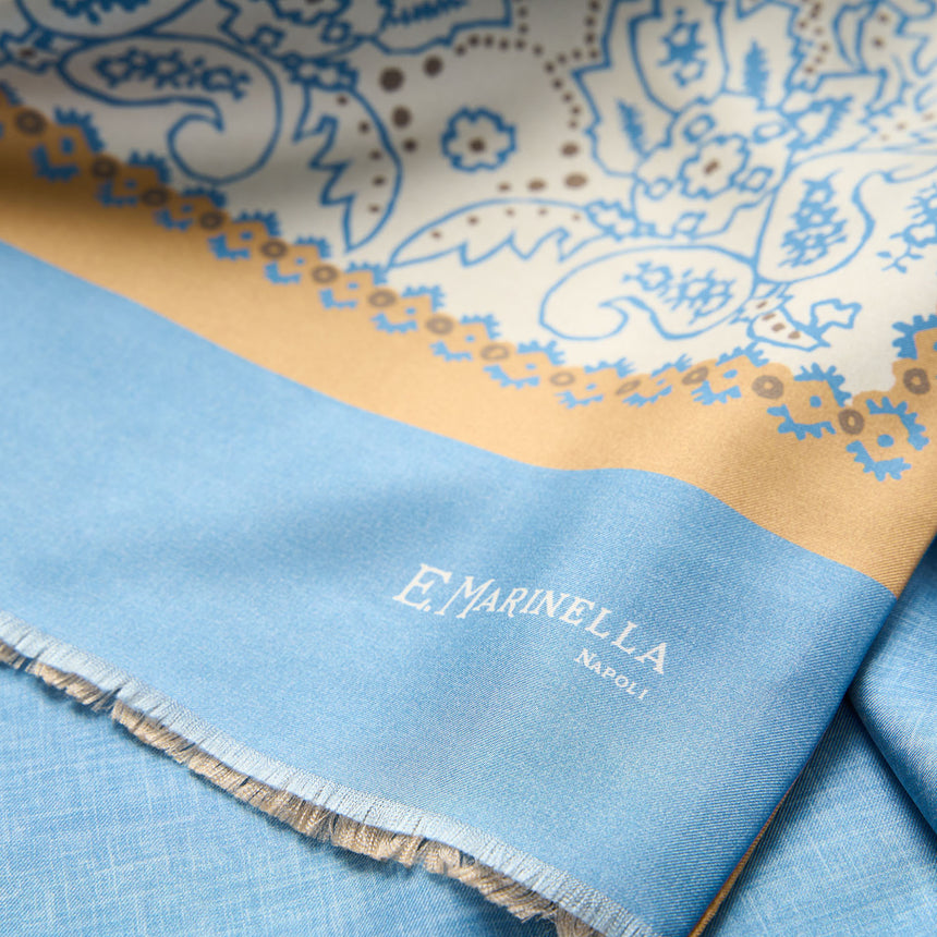 LIGHT BLUE DOUBLE SILK SCARF