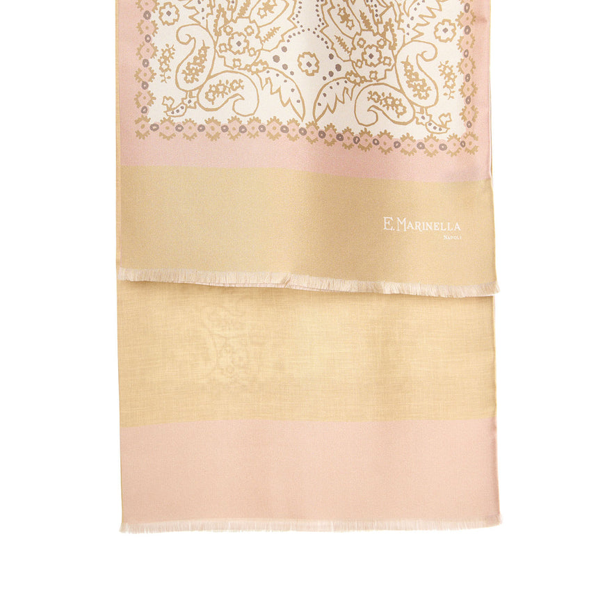 SCIARPA TUBOLARE BEIGE IN SETA TWILL