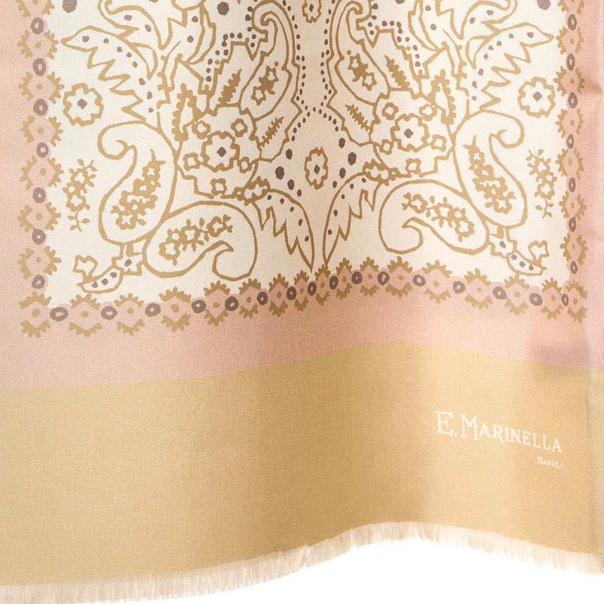 SCIARPA TUBOLARE BEIGE IN SETA TWILL