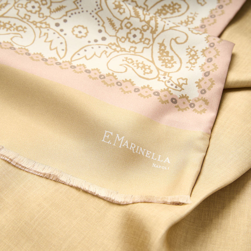 SCIARPA TUBOLARE BEIGE IN SETA TWILL