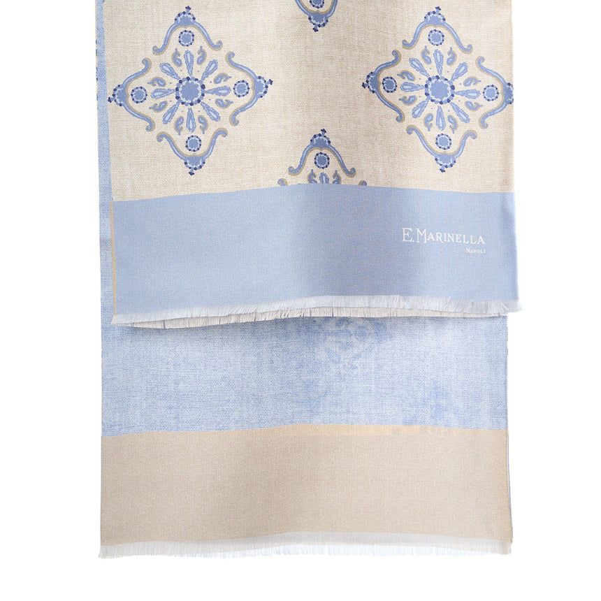 BEIGE DOUBLE SILK SCARF