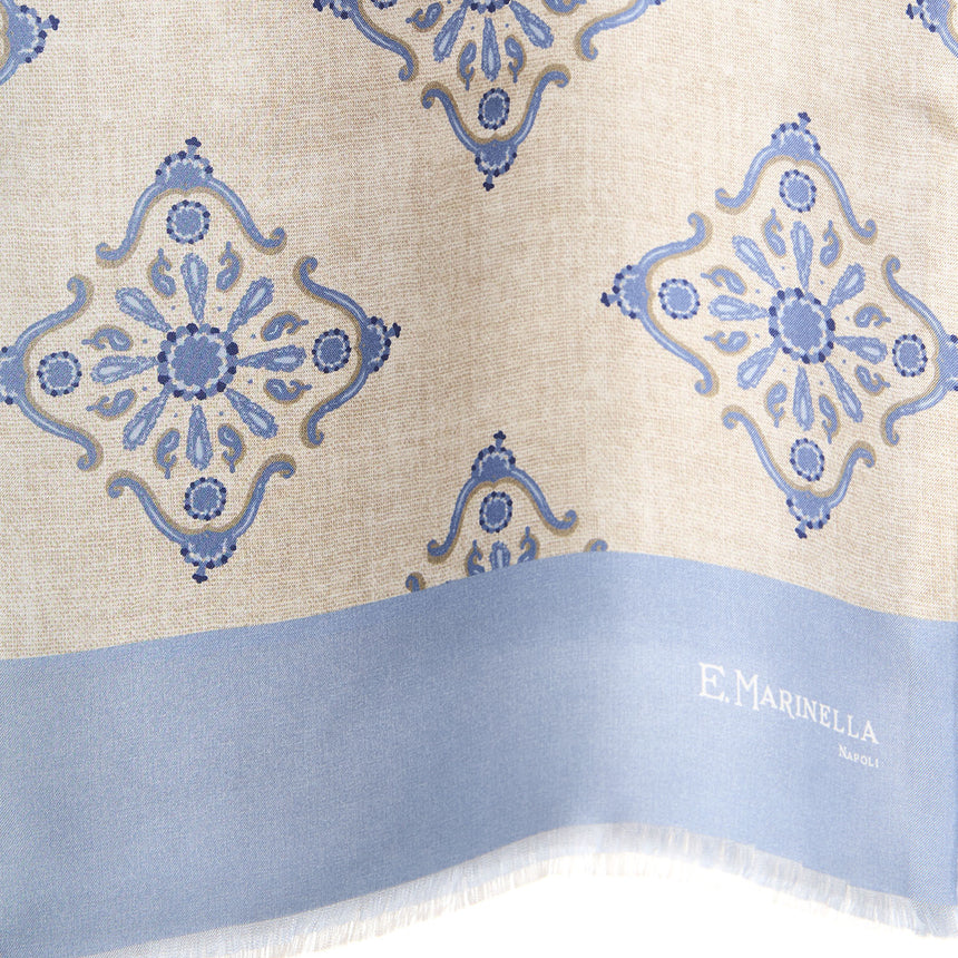 BEIGE DOUBLE SILK SCARF