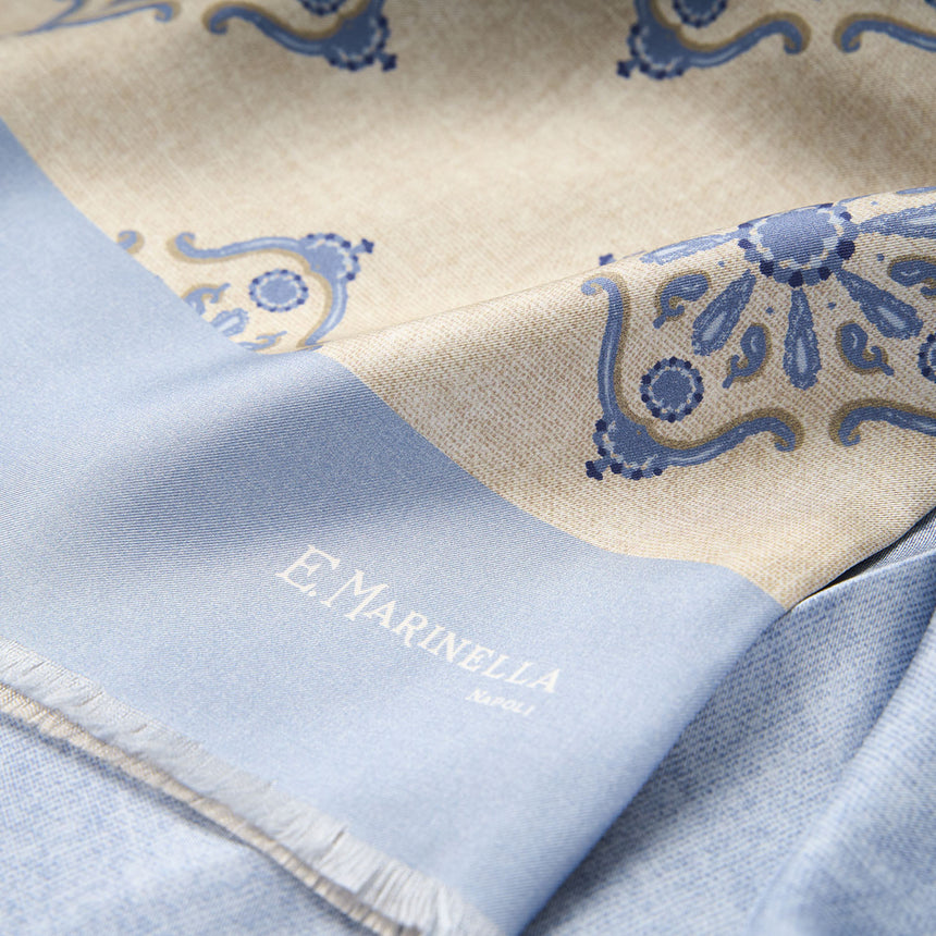 BEIGE DOUBLE SILK SCARF