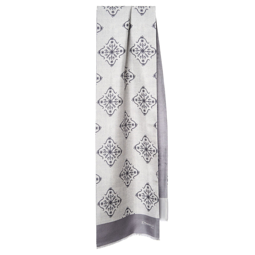 SCIARPA TUBOLARE GRIGIA IN SETA TWILL