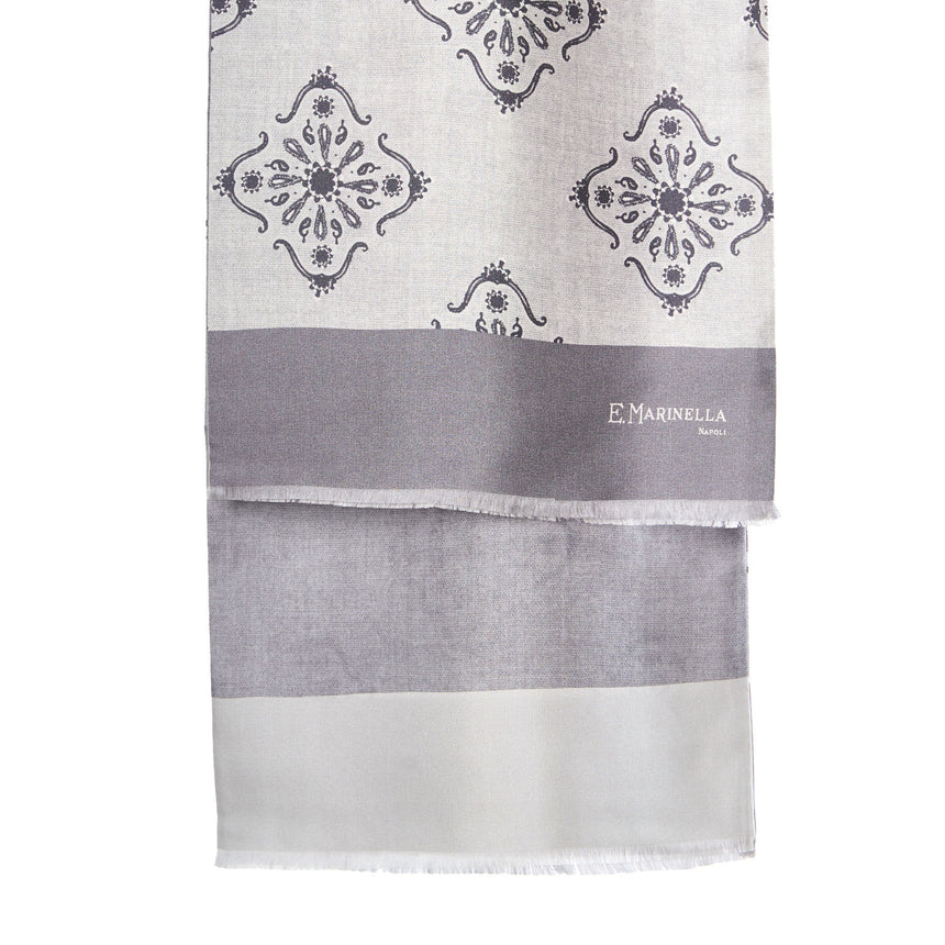 SCIARPA TUBOLARE GRIGIA IN SETA TWILL