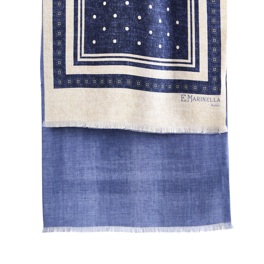 SCIARPA TUBOLARE BLU IN SETA TWILL