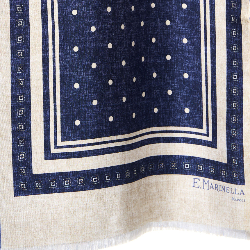 SCIARPA TUBOLARE BLU IN SETA TWILL