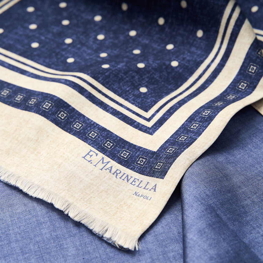 SCIARPA TUBOLARE BLU IN SETA TWILL