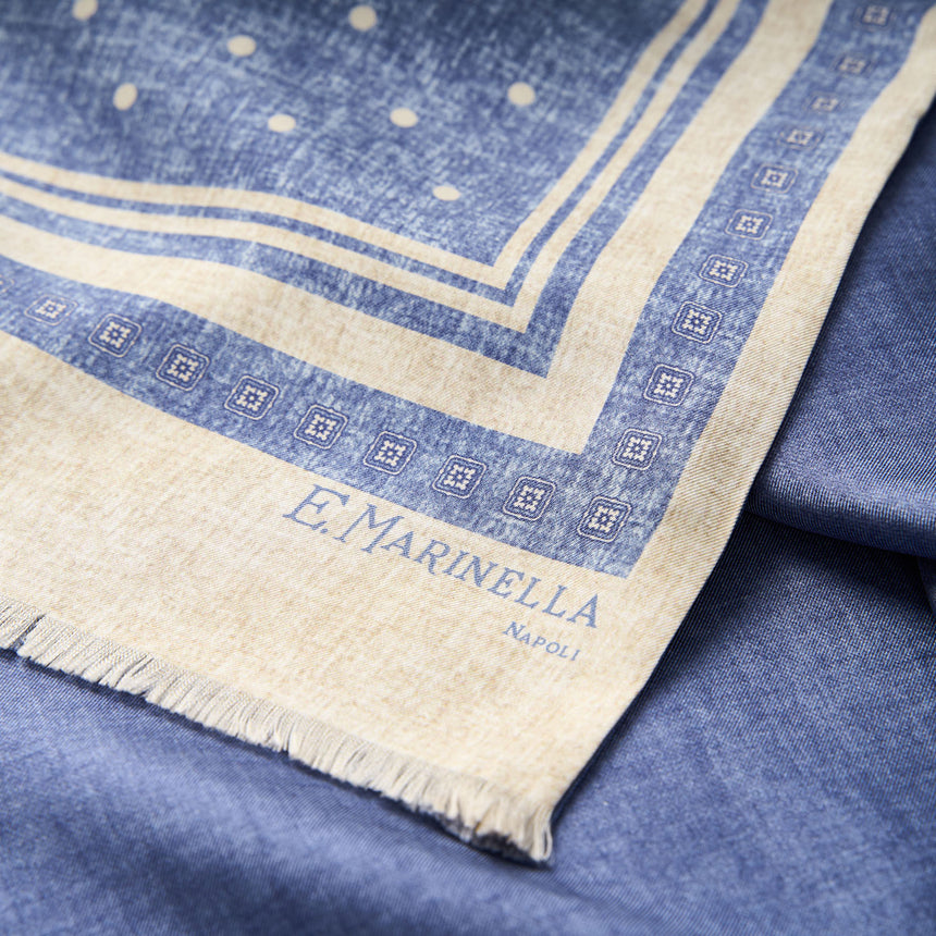 LIGHT BLUE DOUBLE SILK SCARF