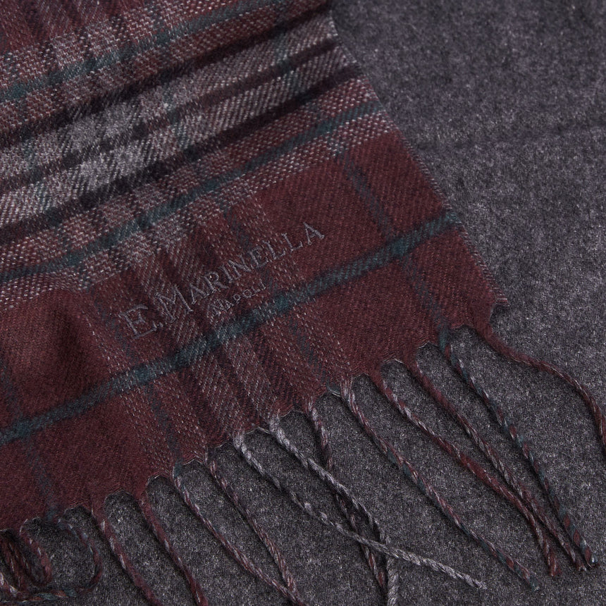 BICOLOR BURGUNDY SILK AND CASHMERE SCARF