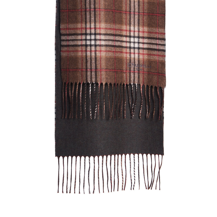 BICOLOR BROWN SILK AND CASHMERE SCARF