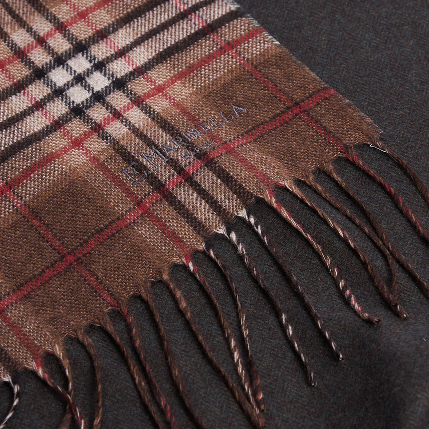 BICOLOR BROWN SILK AND CASHMERE SCARF