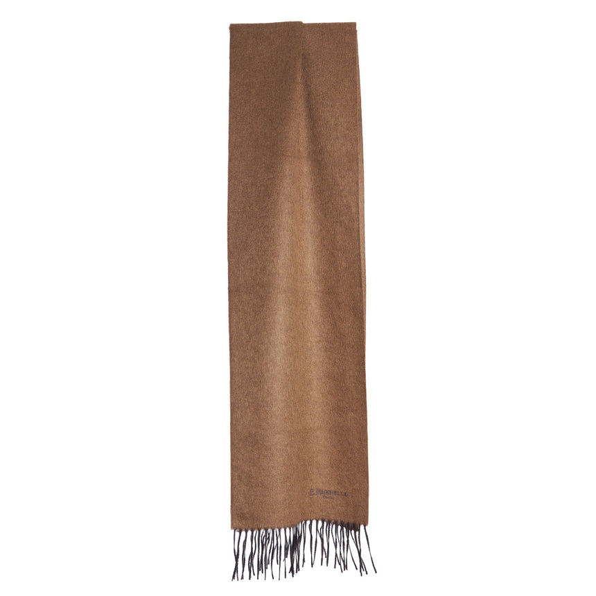 BROWN SILK AND CASHMERE SCARF