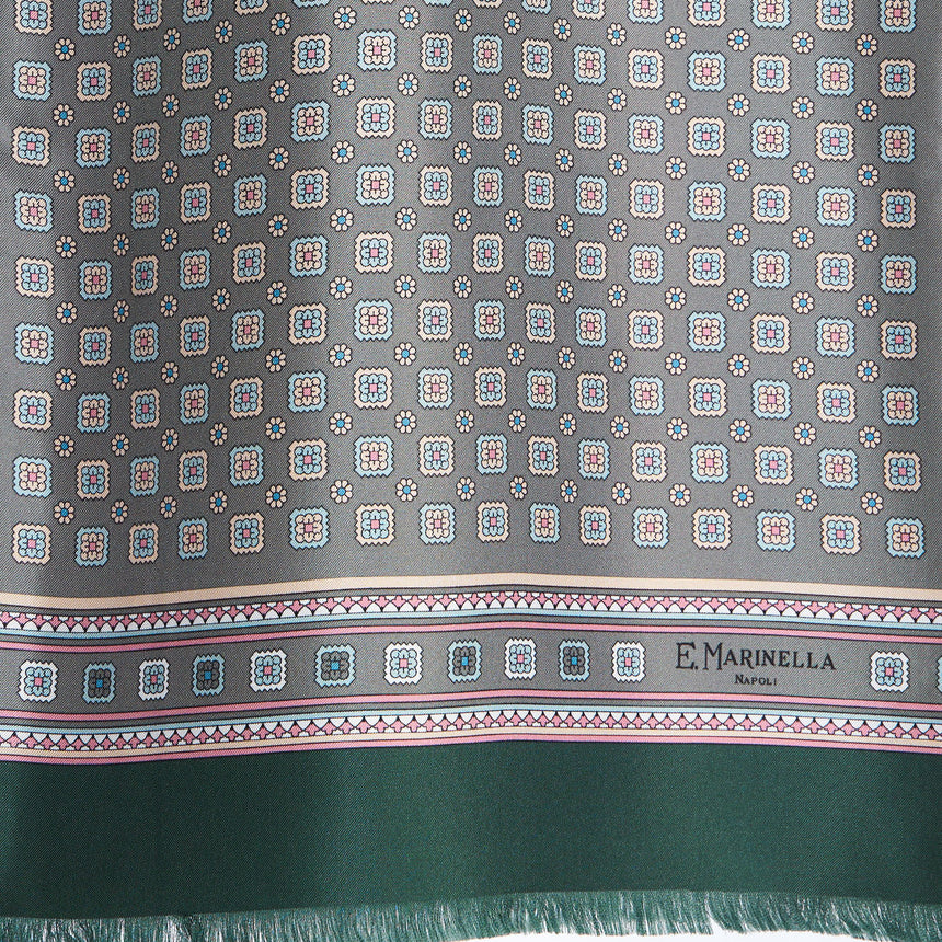 DARK GREEN DOUBLE SILK SCARF