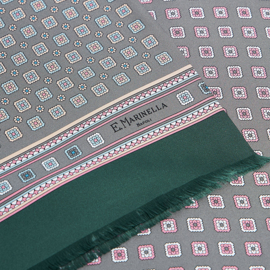 DARK GREEN DOUBLE SILK SCARF