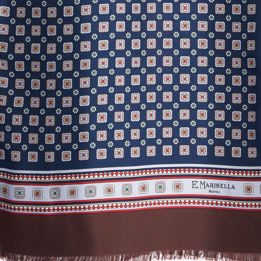 SCIARPA TUBOLARE BLU IN SETA TWILL