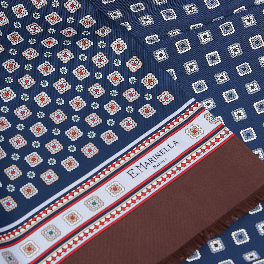 SCIARPA TUBOLARE BLU IN SETA TWILL