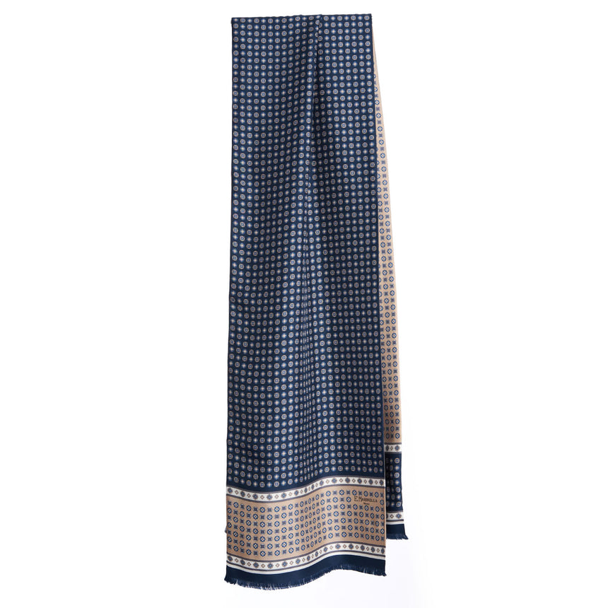 SCIARPA TUBOLARE BLU SCURO IN SETA TWILL