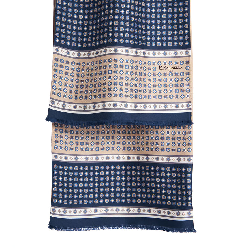 SCIARPA TUBOLARE BLU SCURO IN SETA TWILL