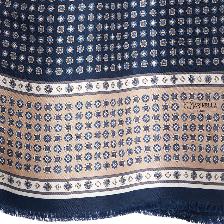 SCIARPA TUBOLARE BLU SCURO IN SETA TWILL