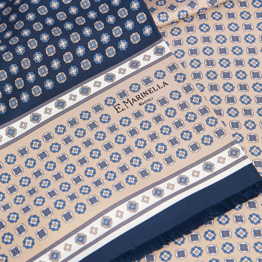 SCIARPA TUBOLARE BLU SCURO IN SETA TWILL