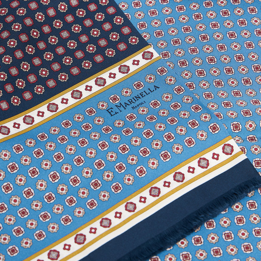 DARK BLUE DOUBLE SILK SCARF