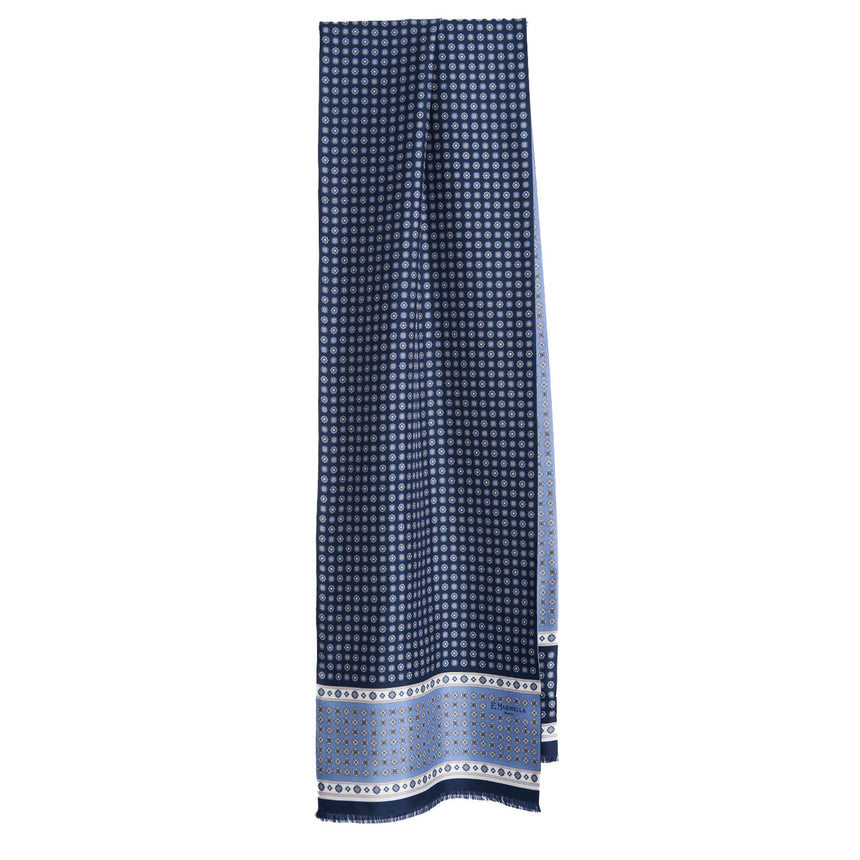 DARK BLUE DOUBLE SILK SCARF