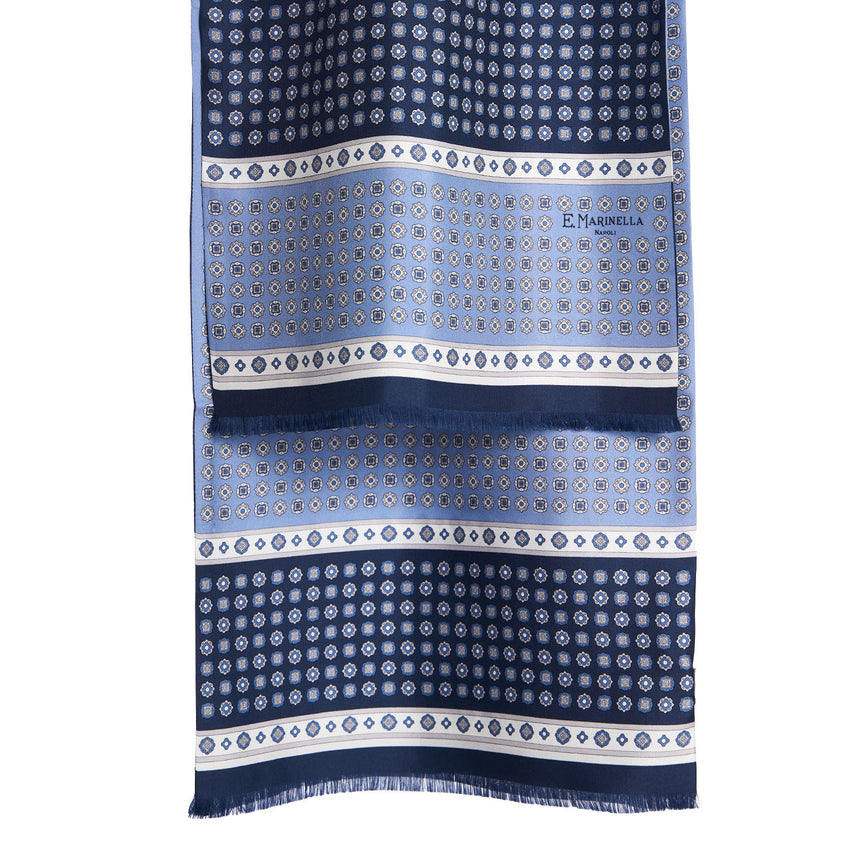 DARK BLUE DOUBLE SILK SCARF