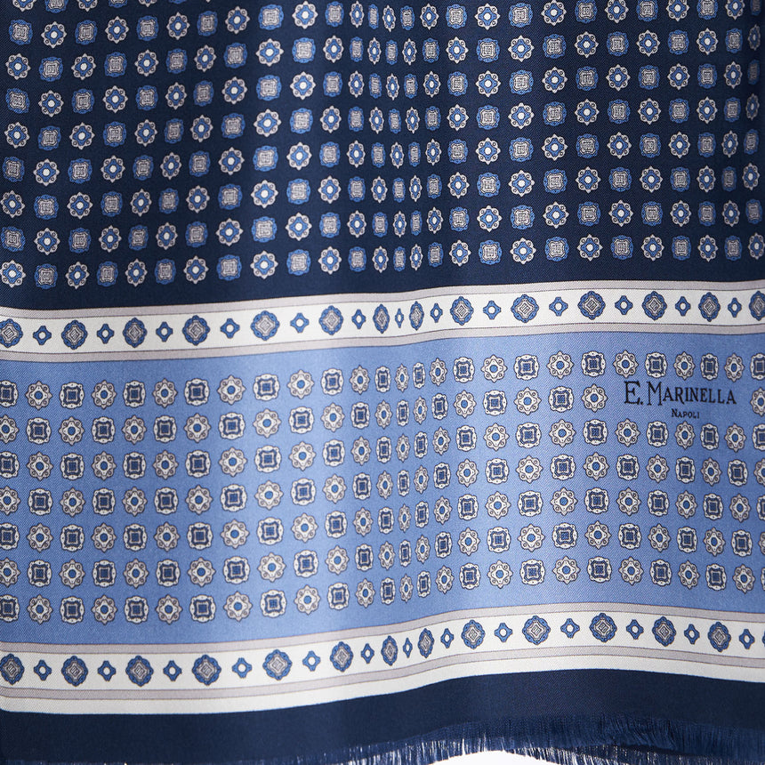 DARK BLUE DOUBLE SILK SCARF