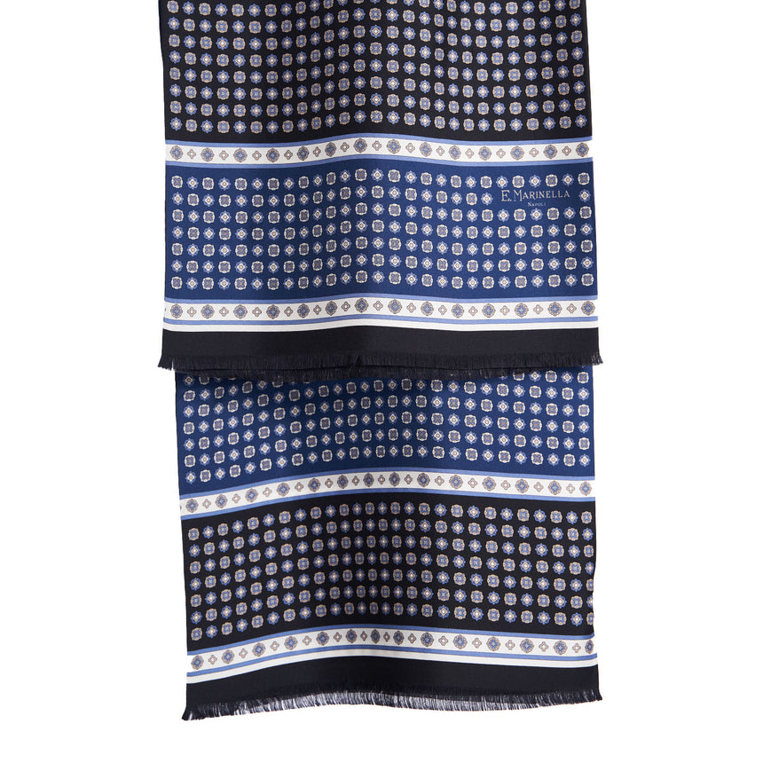 BLACK DOUBLE SILK SCARF