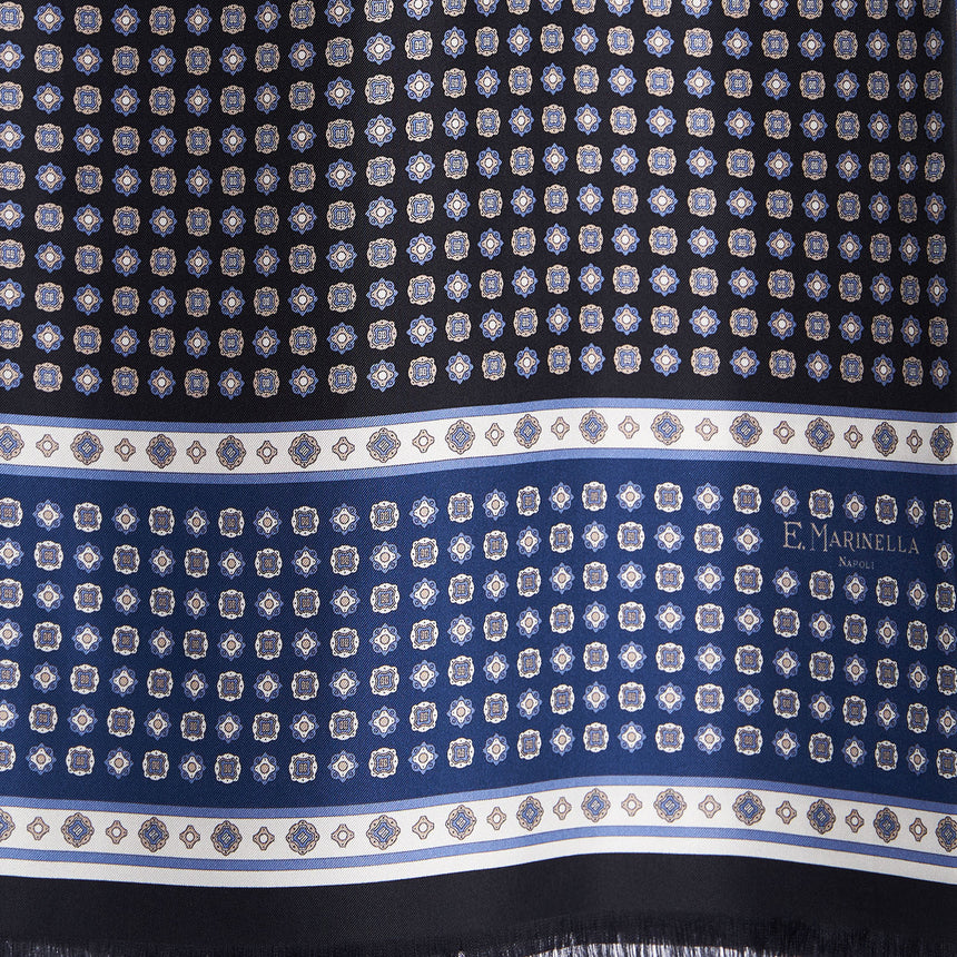 BLACK DOUBLE SILK SCARF