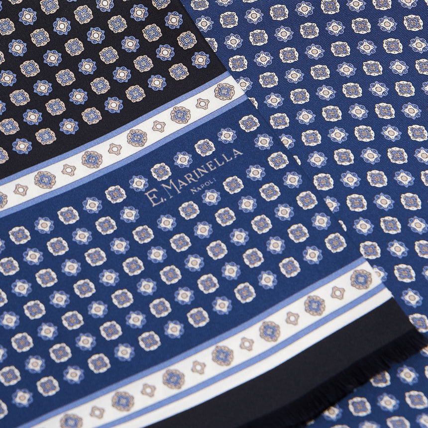 BLACK DOUBLE SILK SCARF