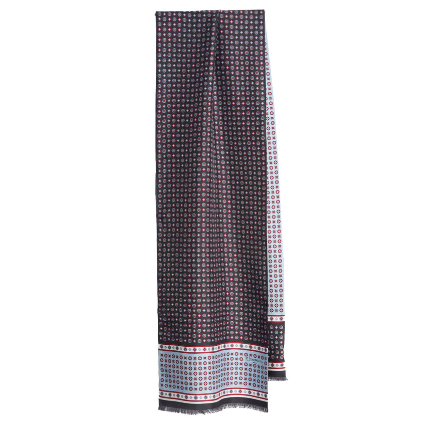 SCIARPA TUBOLARE GRIGIO SCURO IN SETA TWILL