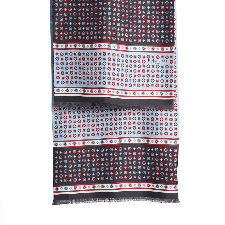 SCIARPA TUBOLARE GRIGIO SCURO IN SETA TWILL