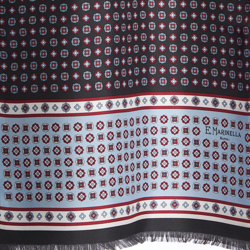 SCIARPA TUBOLARE GRIGIO SCURO IN SETA TWILL