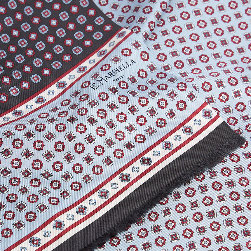 SCIARPA TUBOLARE GRIGIO SCURO IN SETA TWILL