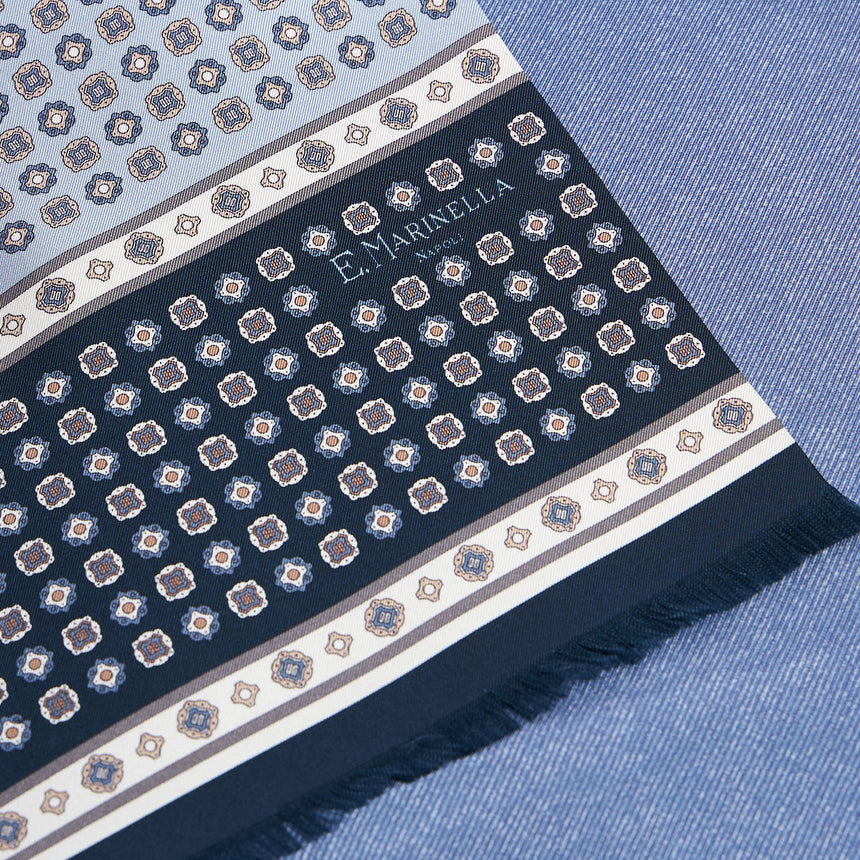 LIGHT BLUE DOUBLE SILK SCARF