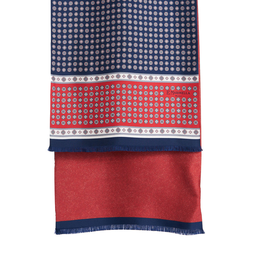 DARK BLUE DOUBLE SILK SCARF