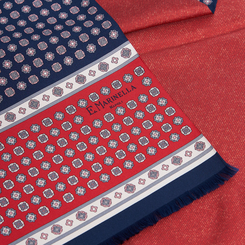 DARK BLUE DOUBLE SILK SCARF