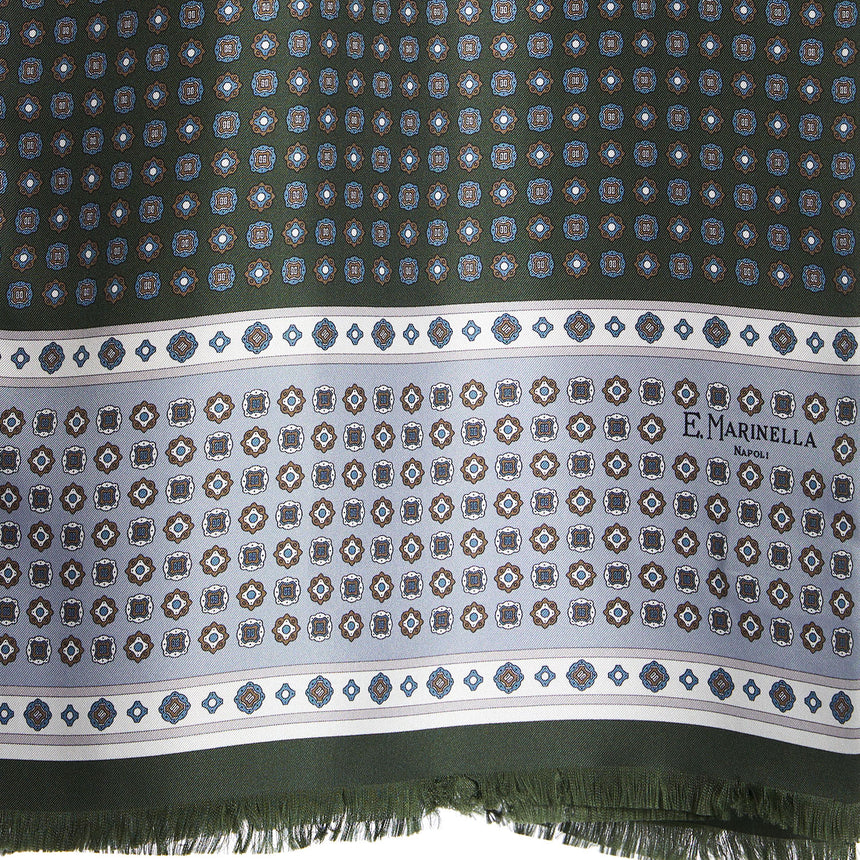 OLIVE GREEN DOUBLE SILK SCARF