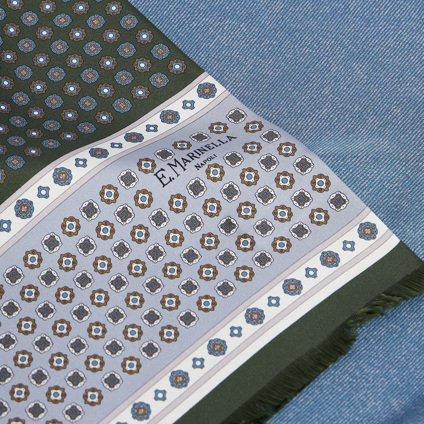 OLIVE GREEN DOUBLE SILK SCARF