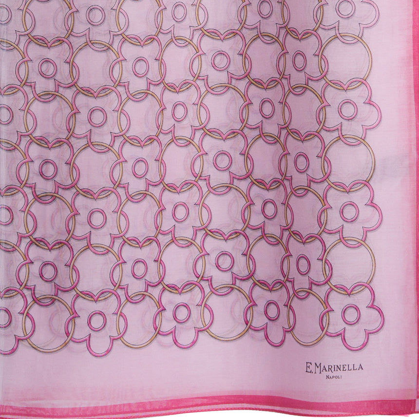 SCIARPA TUBOLARE IN VOILE DI COTONE E SETA ROSA