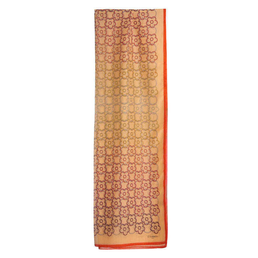 SCIARPA TUBOLARE IN VOILE DI COTONE E SETA ARANCIONE