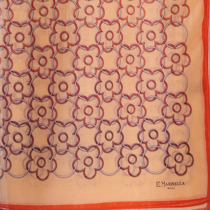 SCIARPA TUBOLARE IN VOILE DI COTONE E SETA ARANCIONE